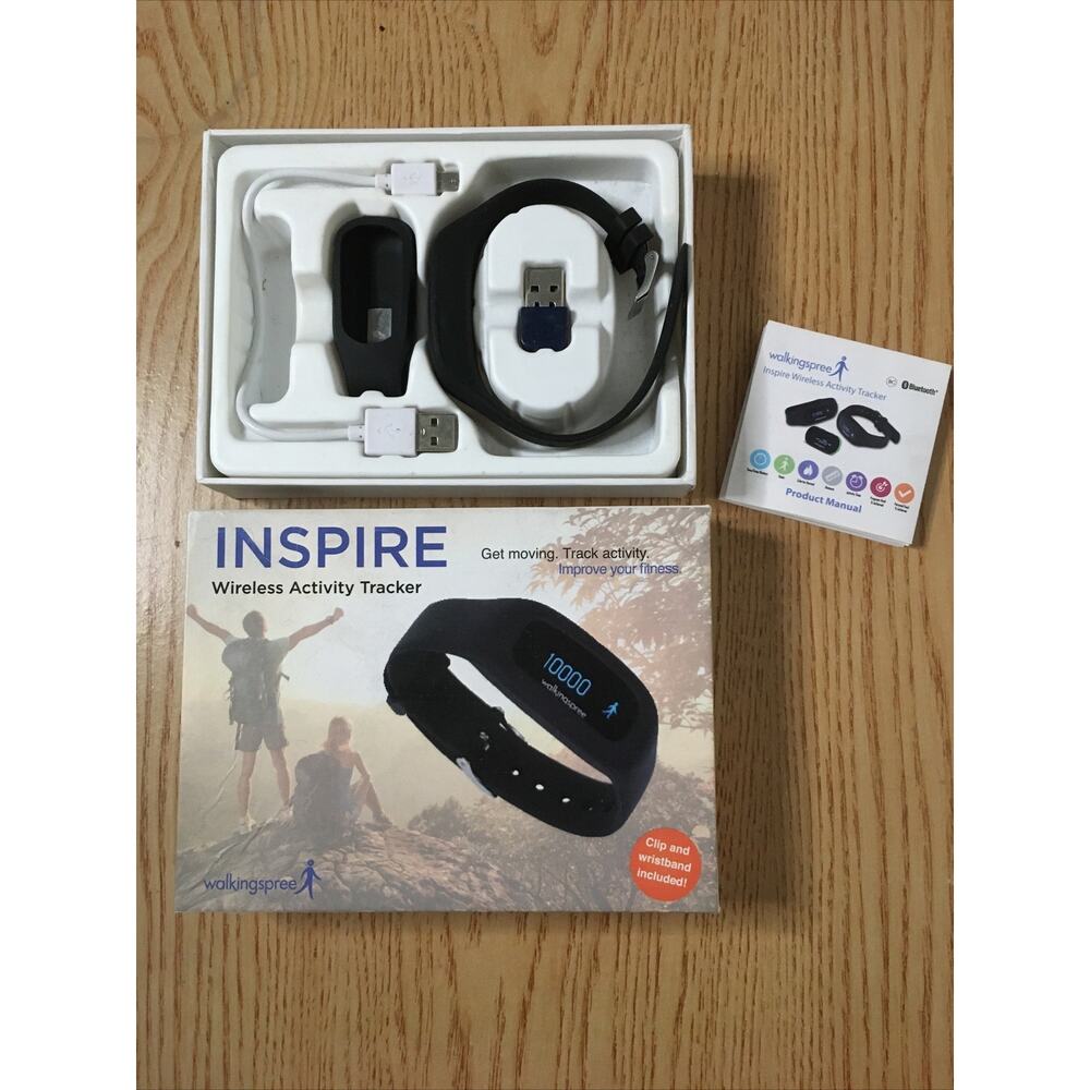 4pc Walkingspree Inspire Wireless Activity Tracker Black Steps Distance Calories